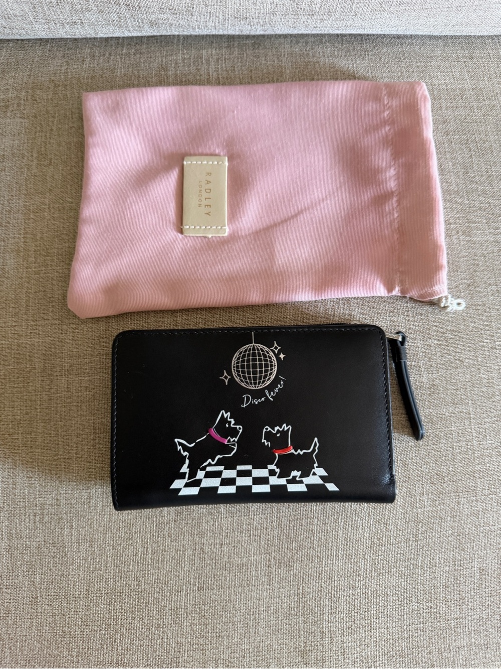NEW Radley London DISCO FEVER Medium Folded Wallet Purse Black